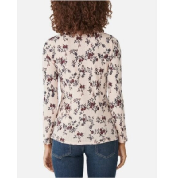 Lucky Brand Floral Print Henley Knit Top - Picture 2 of 13